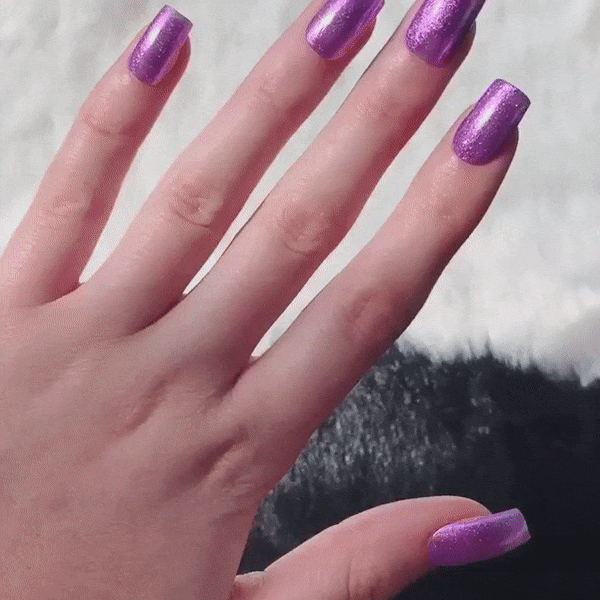 Nails showing royal purple shade