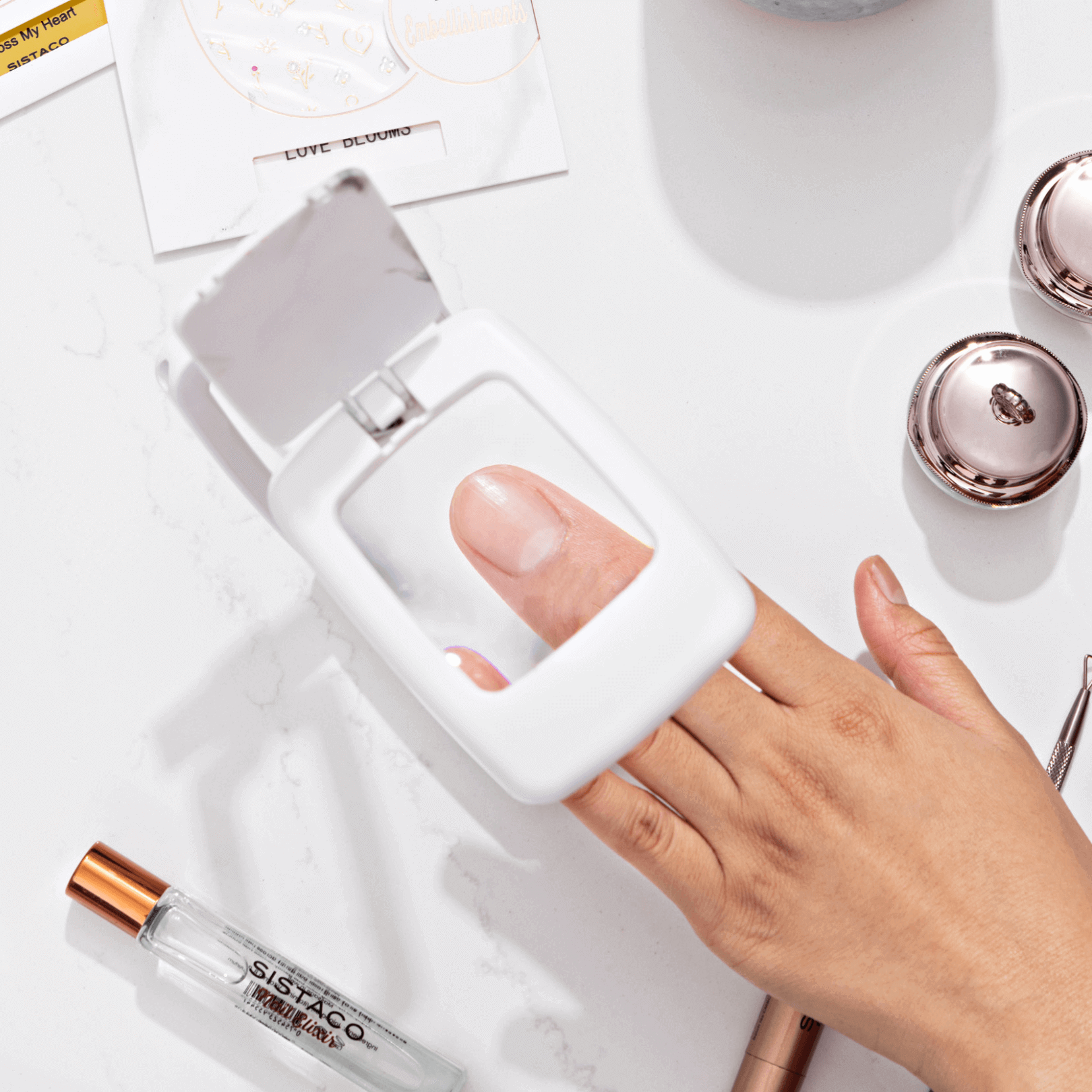 Precision magnifier with hand