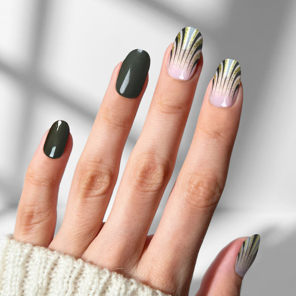 Night Blaze - Oval Sustainable Nails - Pre order