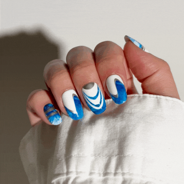 Ocean Glint - Oval Sustainable Nails - Pre order