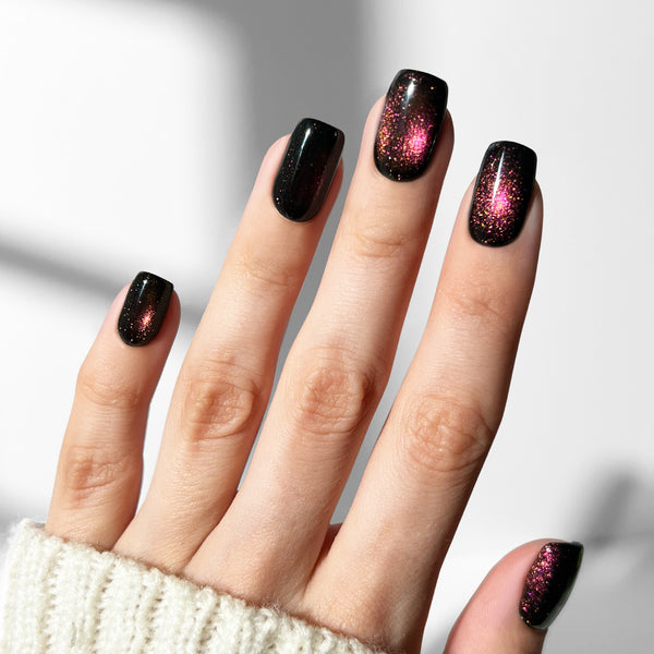 Ruby Cats Eye - Square Sustainable Nails - Pre order