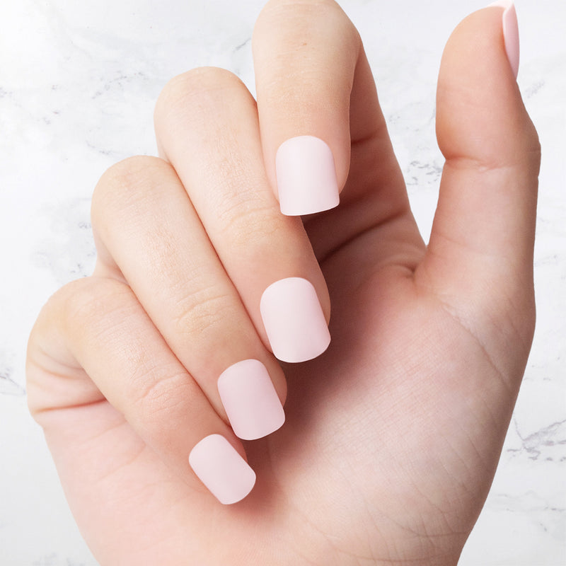 Classic light pink square shaped nails