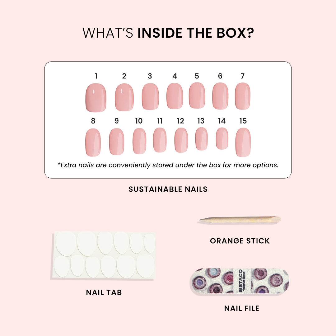 Sugar Plum Ribbon - Oval Sustainable Nails