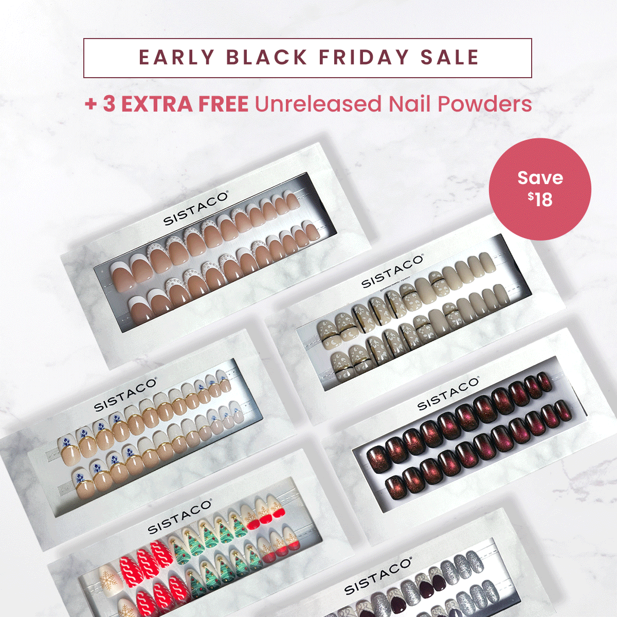 6 Piece Sustainable Nails Pack
