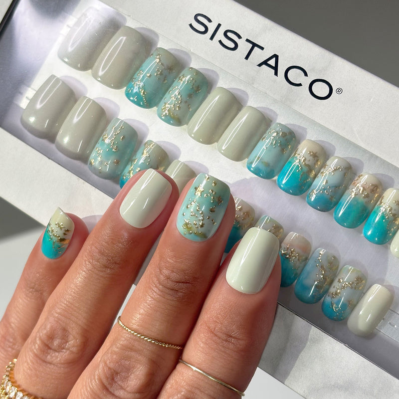 Sand and Sea - Squoval Sustainable Nails- Pre order