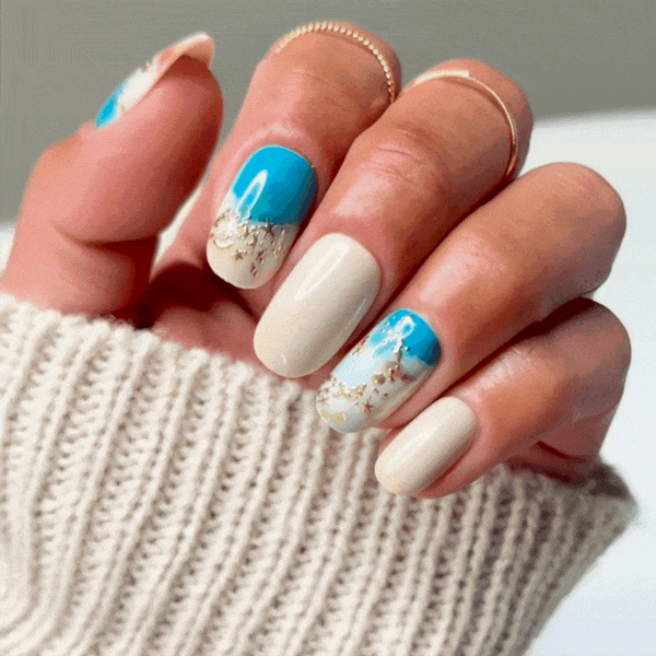 Sand and Sea - Oval Sustainable Nails - Pre order