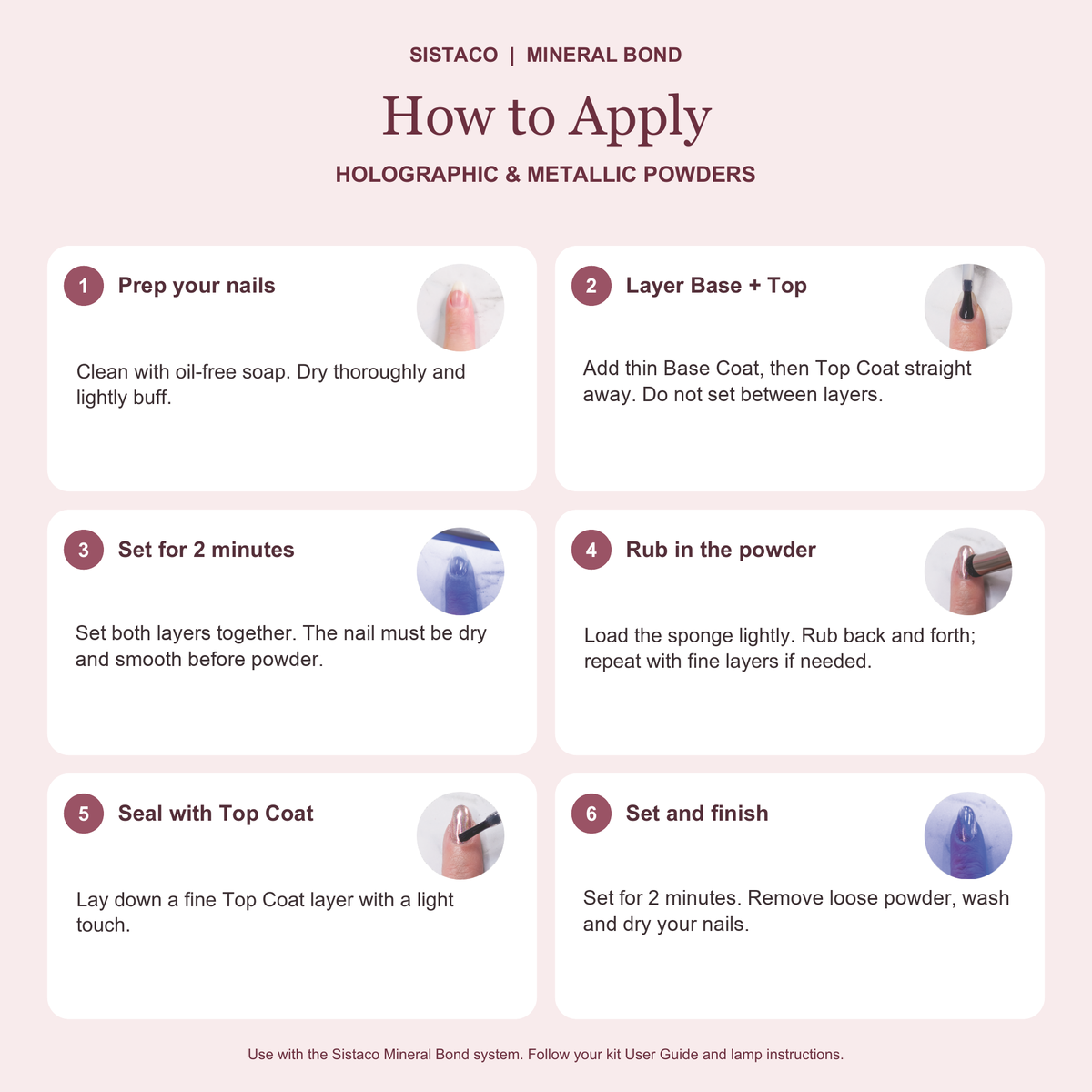 How to apply Sistaco holographic and metallic nail powders