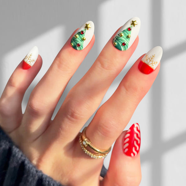 Xmas Cheer - Almond Sustainable Nails - Pre order