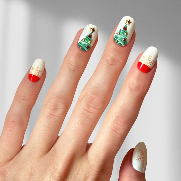 Xmas Cheer - Oval Sustainable Nails - Pre order