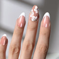 Peach Fleur - Almond Sustainable Nails
