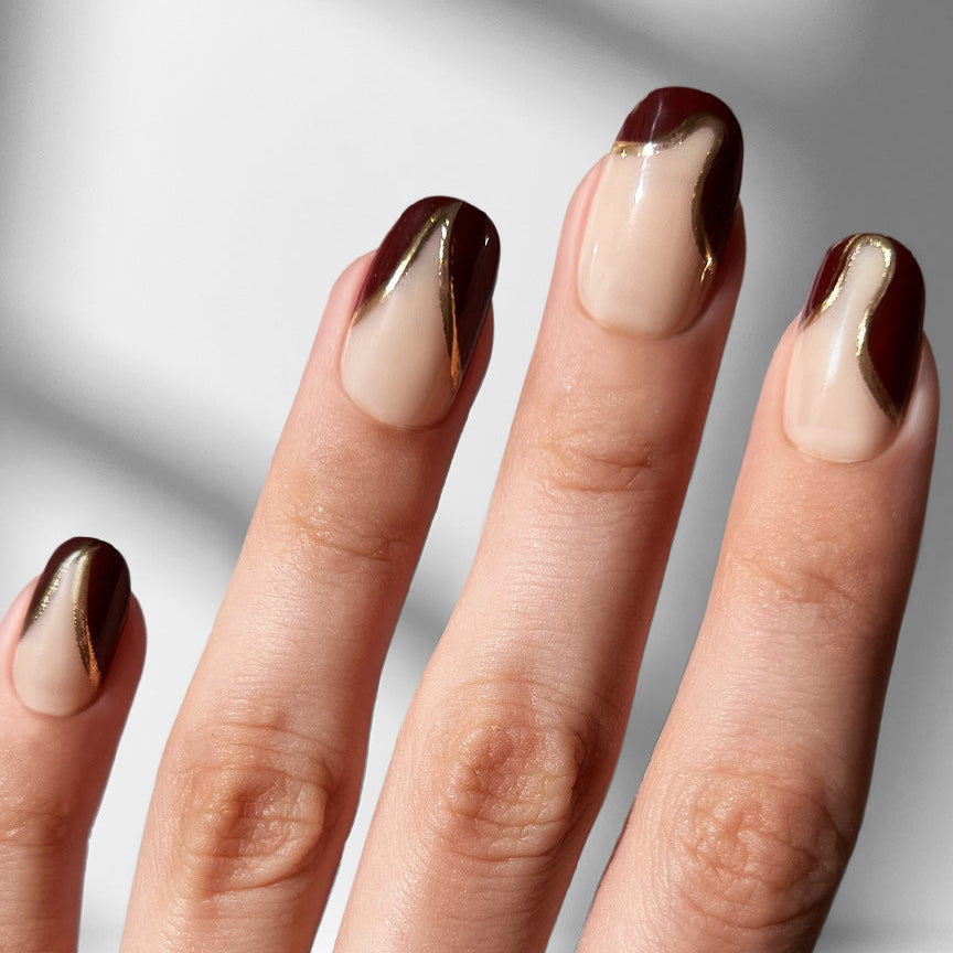 Velour Nights - Oval Sustainable Nails — tight close-up of the nail design