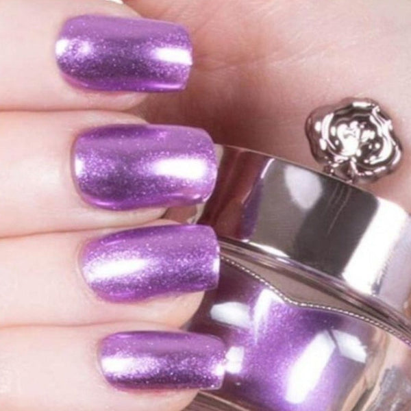 Nails showing royal purple shade