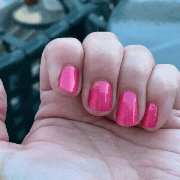 Nails showing rich pink classic shade